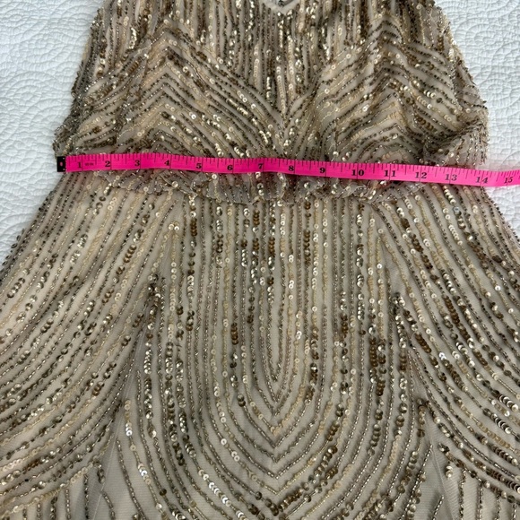 BHLDN NWT Pink and Gold Sleeveless Maxi gown - Picture 11 of 16